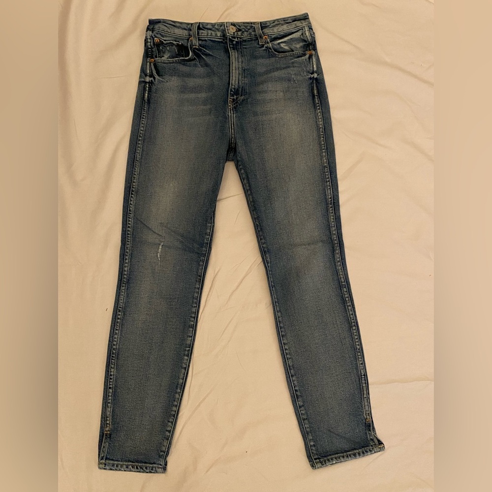 Trave Lawson Low Rider Split Hem Skinny Jeans